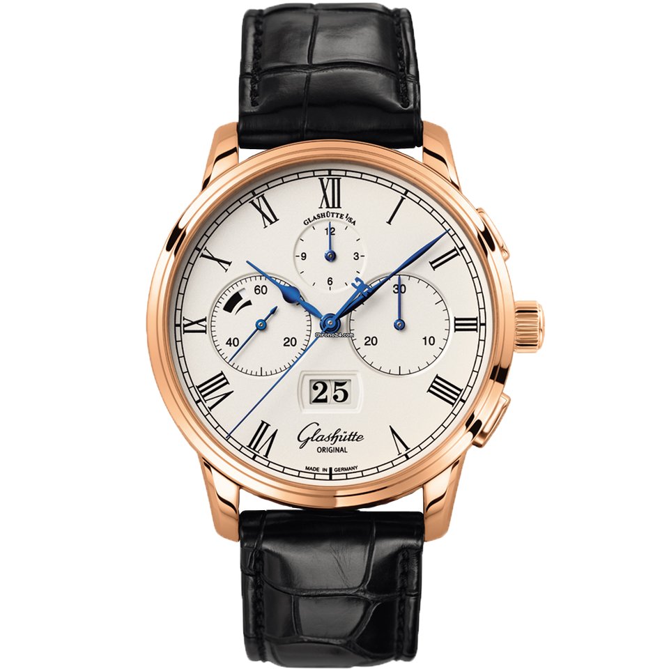 Glashtte Original Senator Chronograph Panorama Date Mens watch Unisex Automatic Red gold 1-37-01-01-05-30