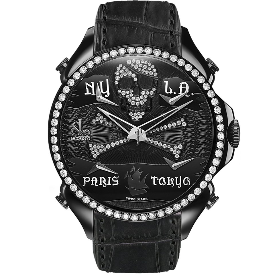 Jacob & Co. Five Time Zone Mens watch Unisex Quartz Steel PZ500.11.RO.NQ.A