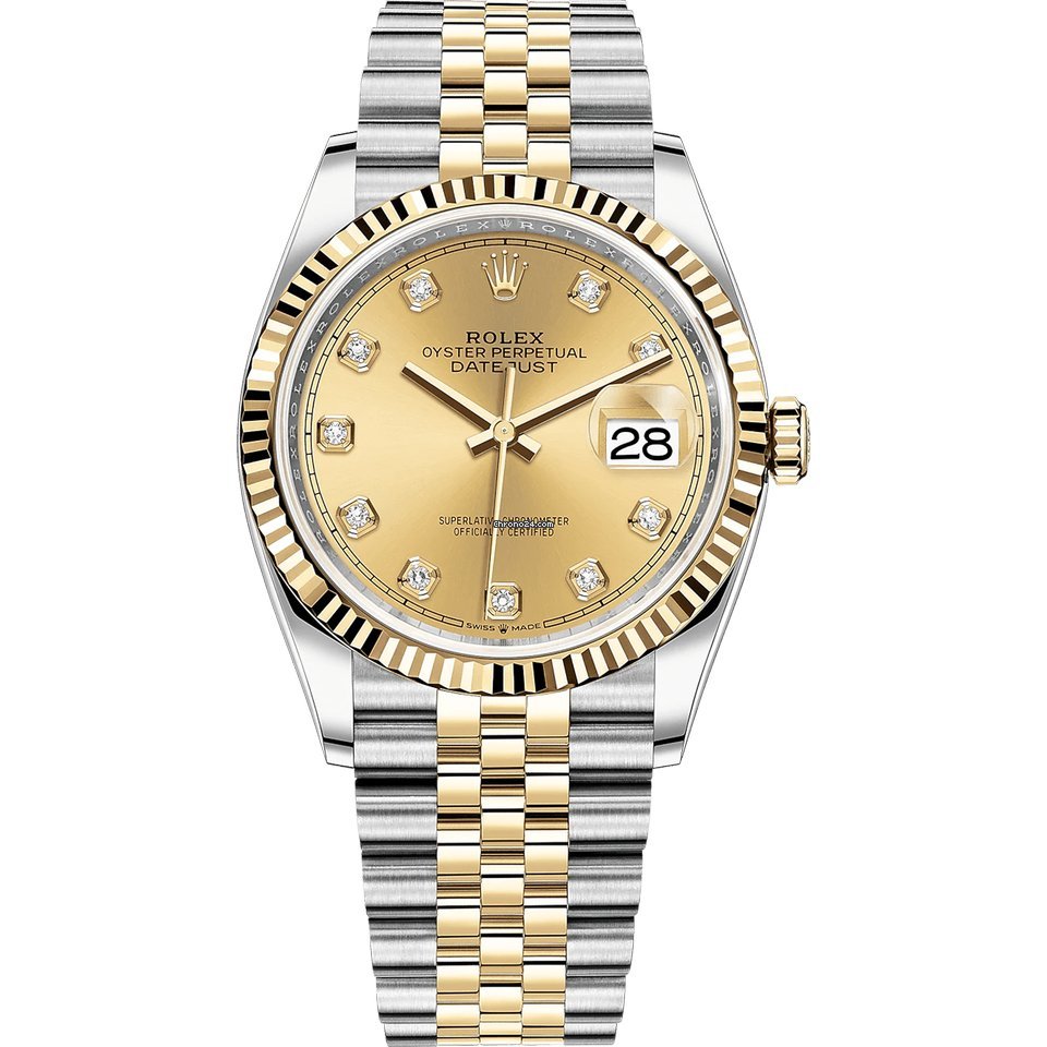Rolex Datejust 36 Womens watch Gold Steel Automatic 126233-0017