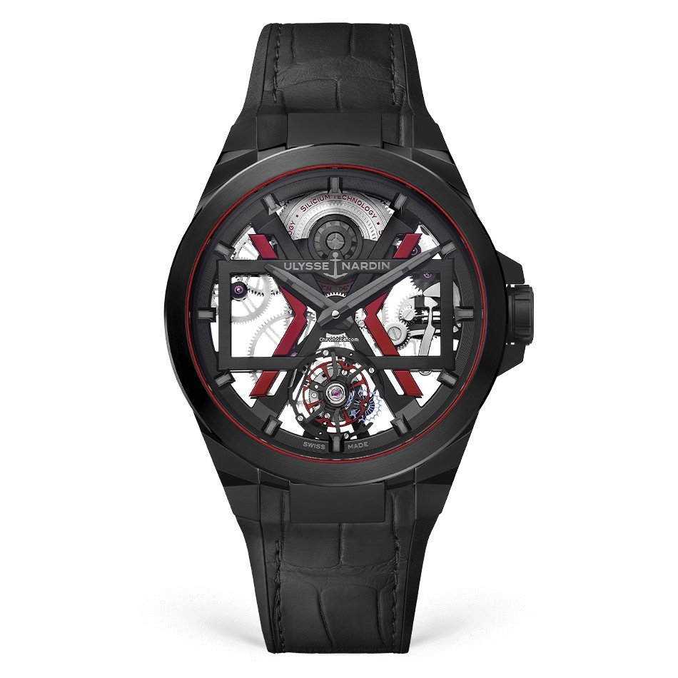 Ulysse Nardin Mens watch Unisex Automatic Titanium 1723-400 BLACK