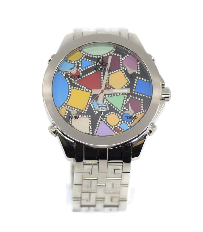 Jacob & Co. Five Time Zone Mens watch Unisex Quartz Steel JC-113DA