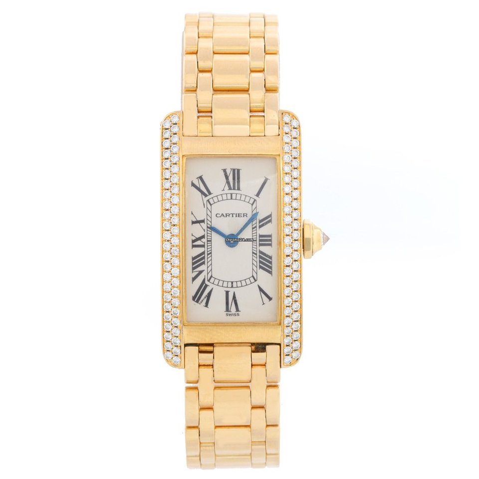 Cartier Tank Americaine Womens watch Quartz Yellow gold WB7012K2
