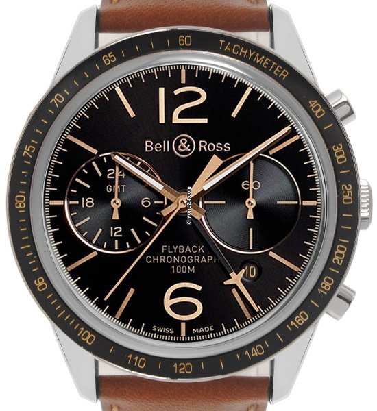 Bell & Ross BR V1 Mens watch Unisex Automatic Steel BRV126-FLY-GMT SCA