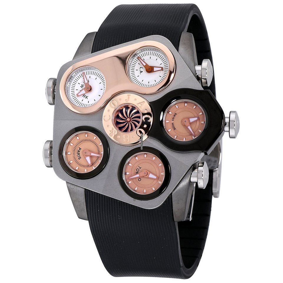 Jacob & Co. Five Time Zone Mens watch Unisex Quartz Steel GR3-15