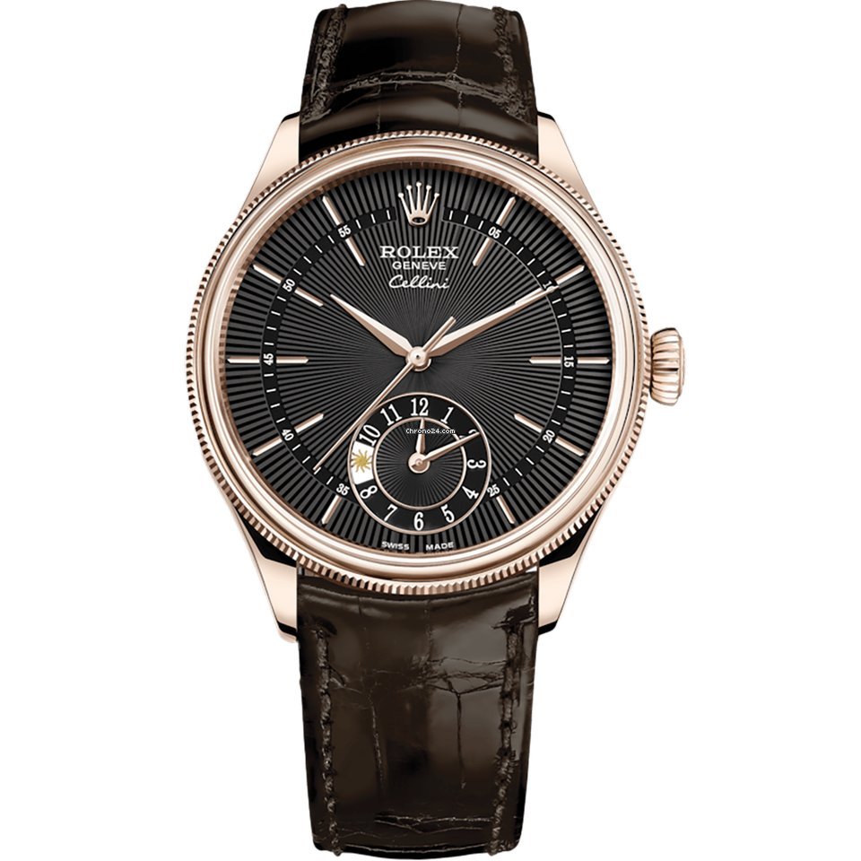Rolex Cellini Dual Time Mens watch Unisex Rose gold Automatic 50525-0010