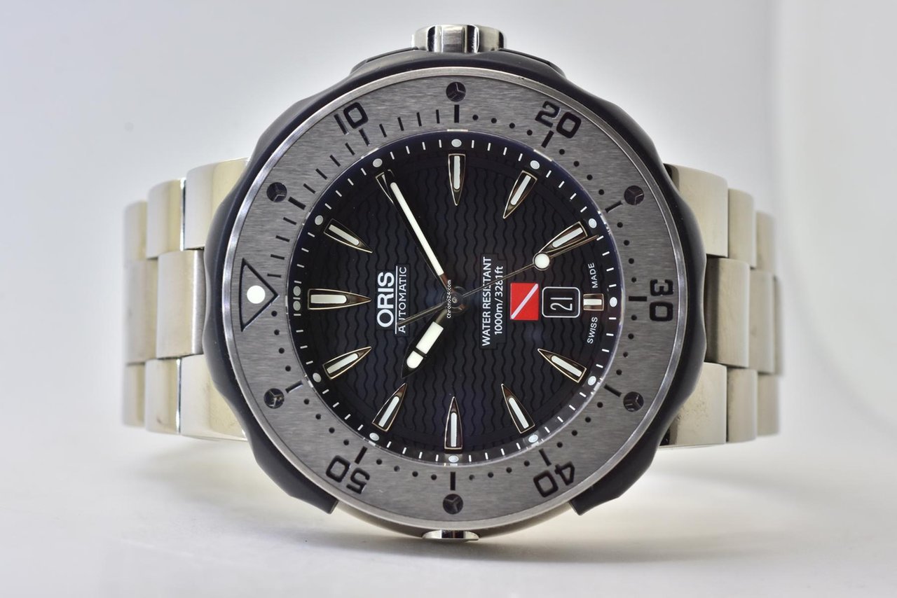 Oris ProDiver Date Mens watch Unisex Automatic Titanium 01 733 7646 7184-Set
