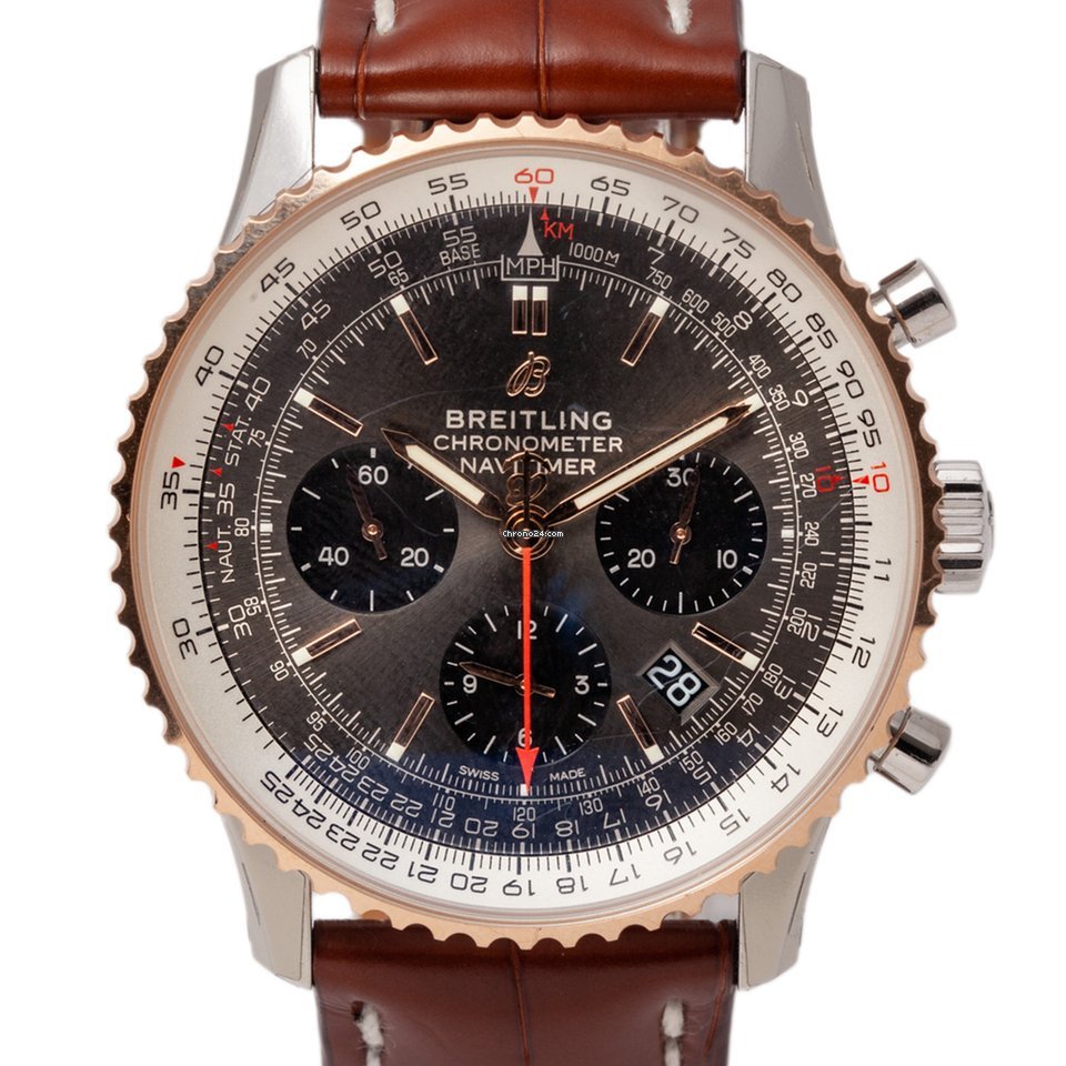 Breitling Navitimer 1 B01 Chronograph 43 Mens watch Unisex Automatic Gold Steel UB0121211F1P1