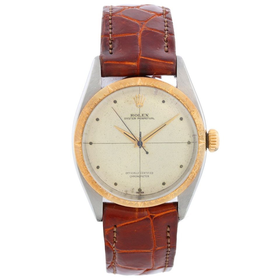 Rolex Oyster Perpetual 34 Mens watch Unisex Gold Steel 6582