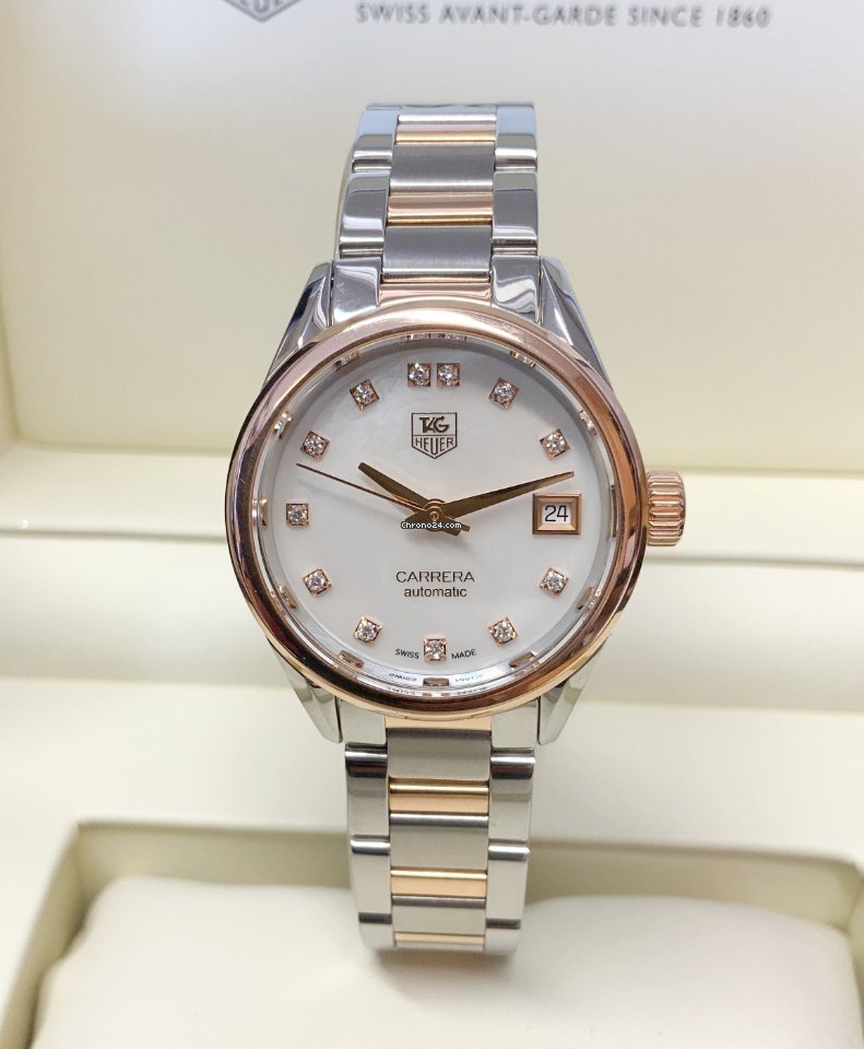 TAG Heuer Carrera Lady Womens watch Automatic Gold Steel WAR2452.BD0777