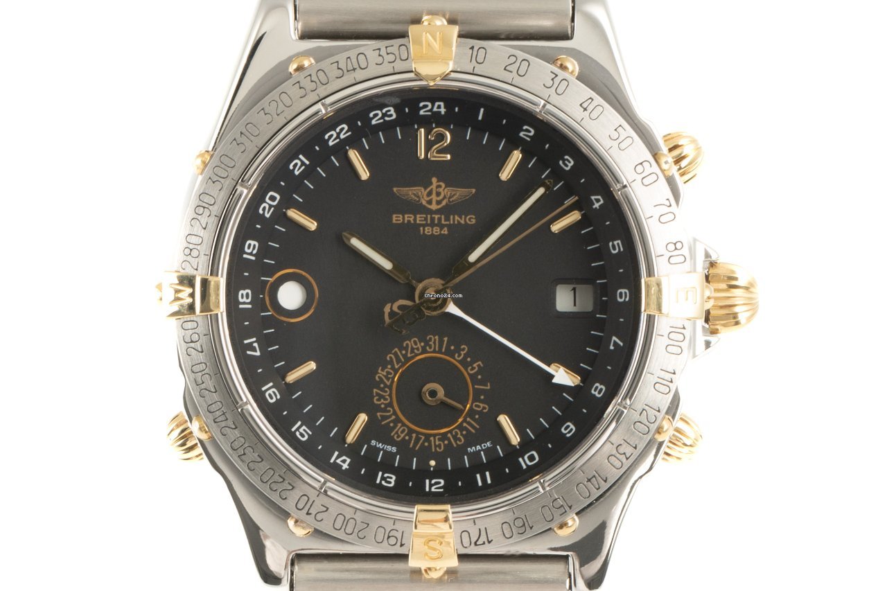 Breitling Duograph Mens watch Unisex Automatic Gold Steel B15047