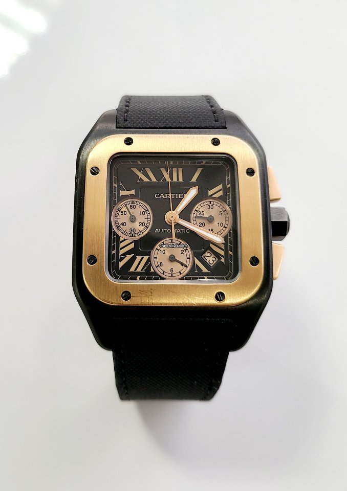 Cartier Santos 100 Mens watch Unisex Automatic Rose gold W2020004