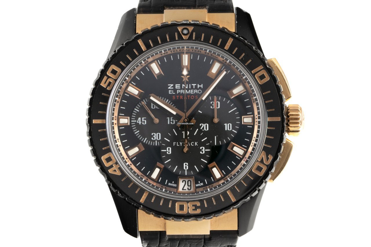 Zenith El Primero Stratos Flyback Mens watch Unisex Automatic Gold Steel 85.2060.405 23.C714