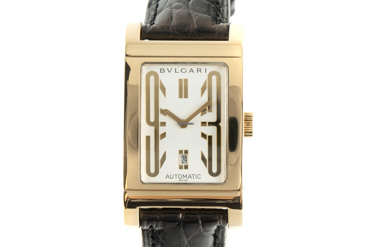 Bulgari Rettangolo Mens watch Unisex Automatic Yellow gold RT45G