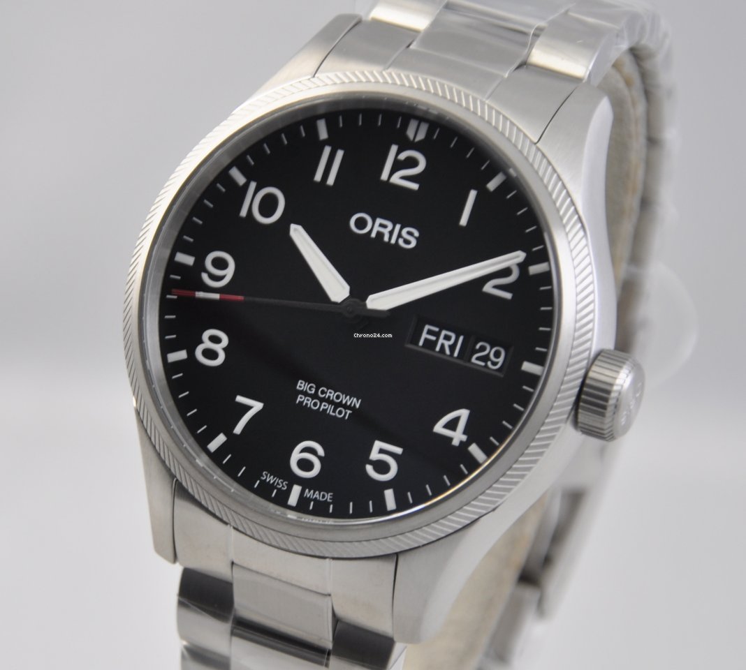 Oris Big Crown ProPilot Day Date Mens watch Unisex Steel 01 752 7698 4194-Set MB