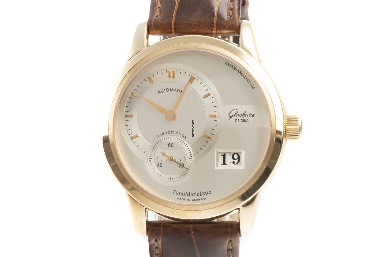 Glashtte Original PanoMaticDate Mens watch Unisex Automatic Yellow gold 90-01-01-01-04