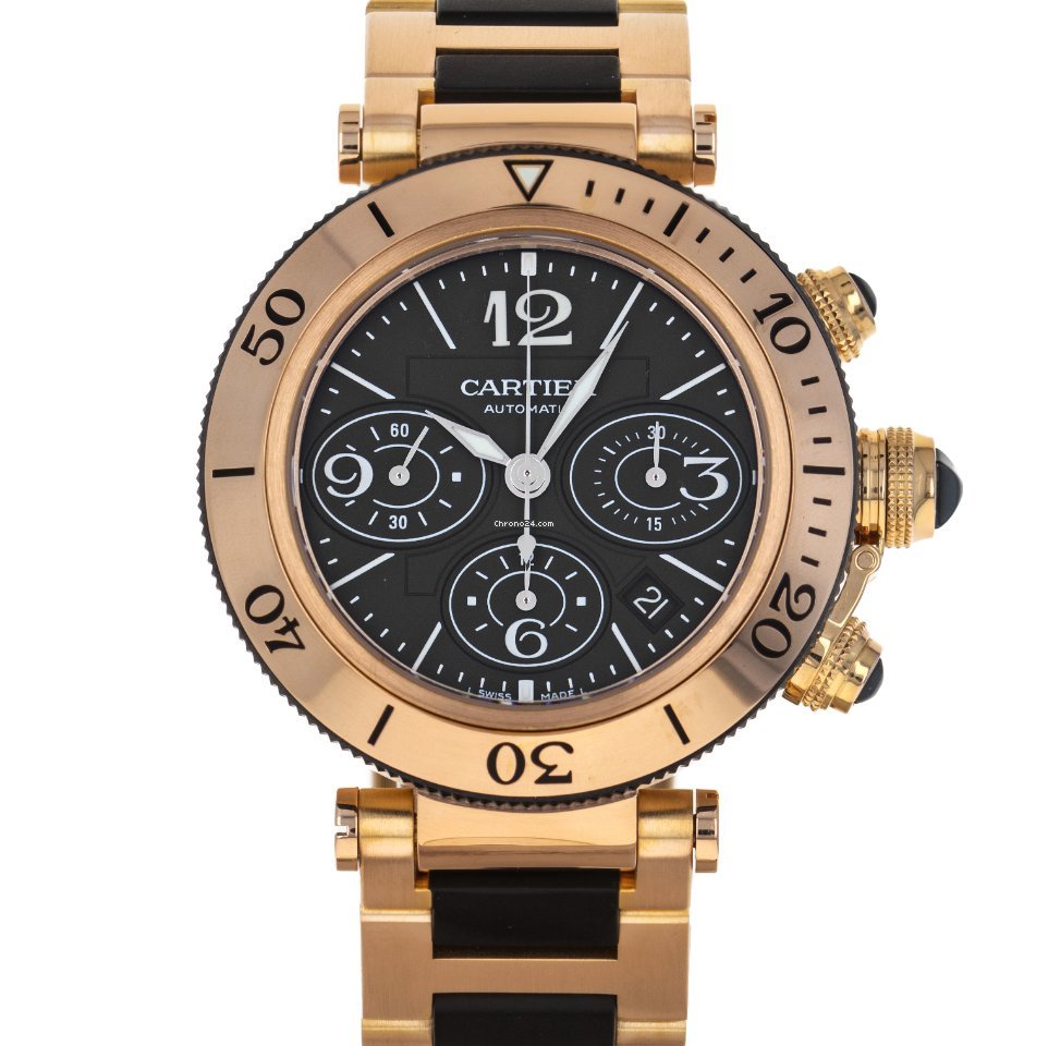 Cartier Pasha Seatimer Mens watch Unisex Automatic Rose gold W301980M  3066