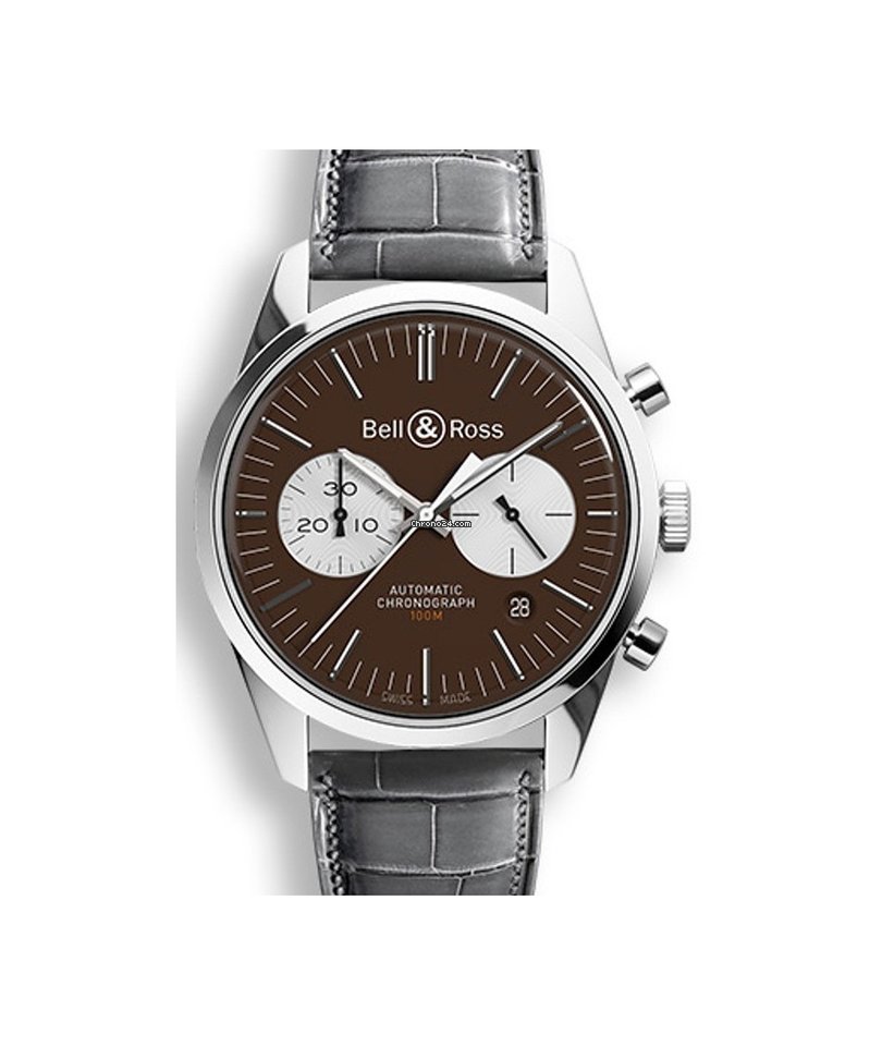 Bell & Ross Vintage Automatic Steel BRG126-BRN-ST SCR2