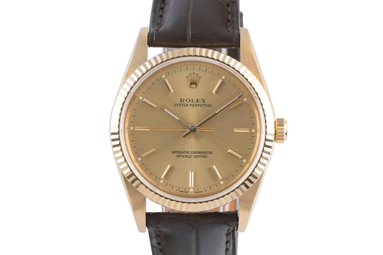 Rolex Oyster Perpetual 34 Mens watch Unisex Yellow gold Automatic 14238