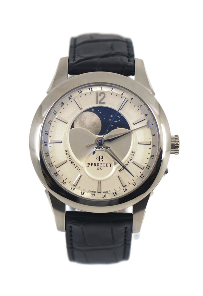 Perrelet Moonphase Mens watch Unisex Automatic Steel A1039 6