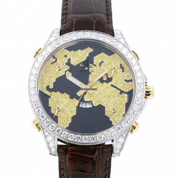Jacob & Co. Five Time Zone Quartz Steel JC-47SBYDC