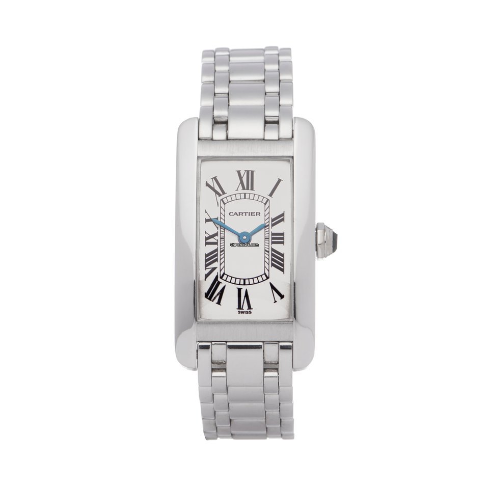 Cartier Tank Americaine Mens watch Unisex Quartz White gold 1713