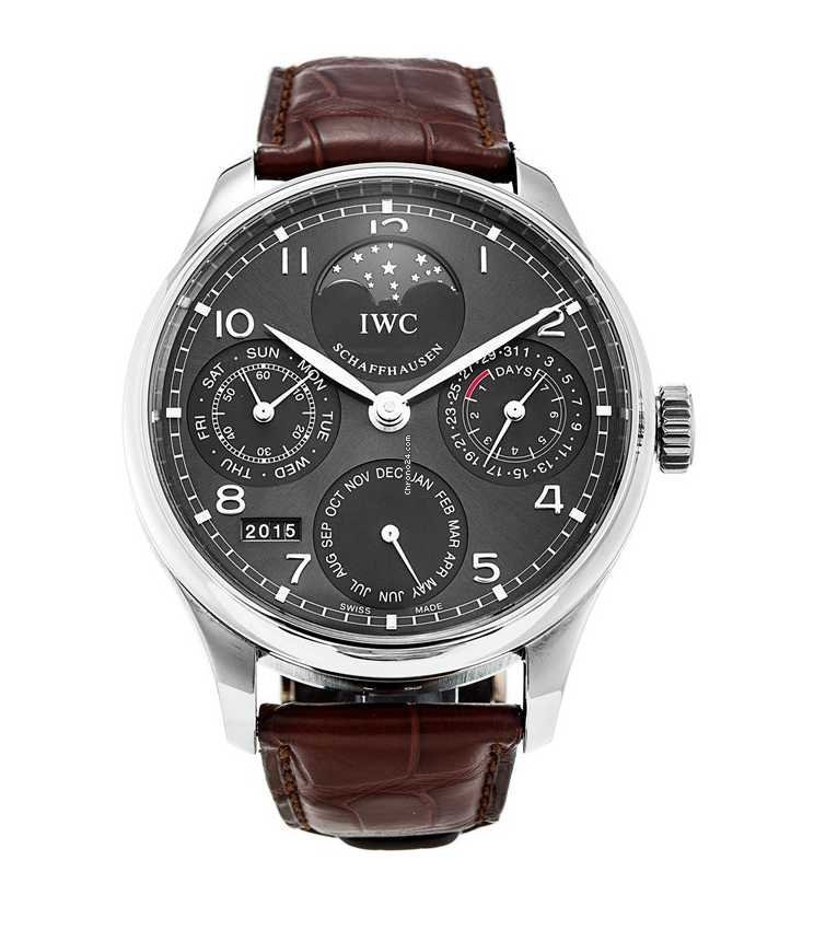 IWC Portuguese Perpetual Calendar Mens watch Unisex Automatic White gold IW5022
