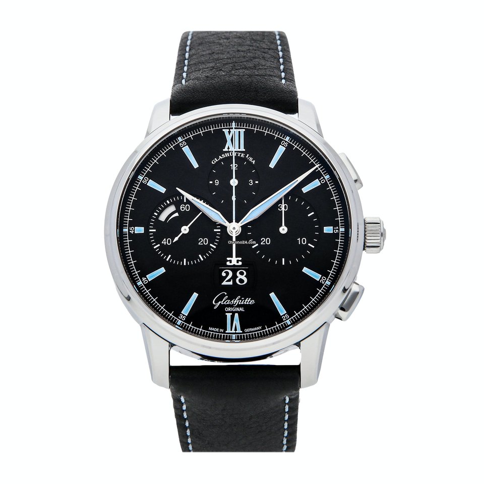 Glashtte Original Senator Chronograph Panorama Date Mens watch Unisex Automatic Steel 37-01-03-02-35