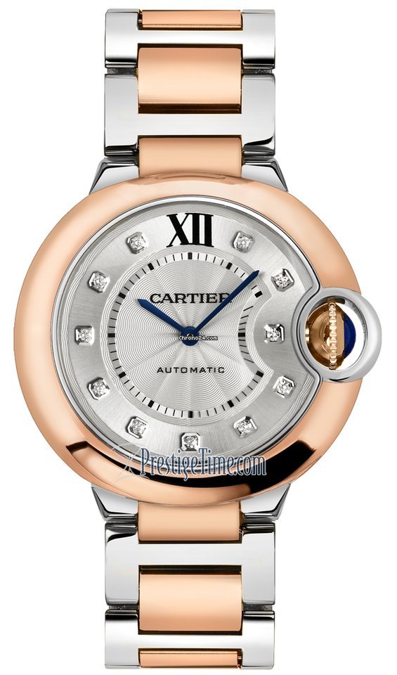 Cartier Ballon Bleu 36mm Womens watch Automatic Gold Steel w3bb0022