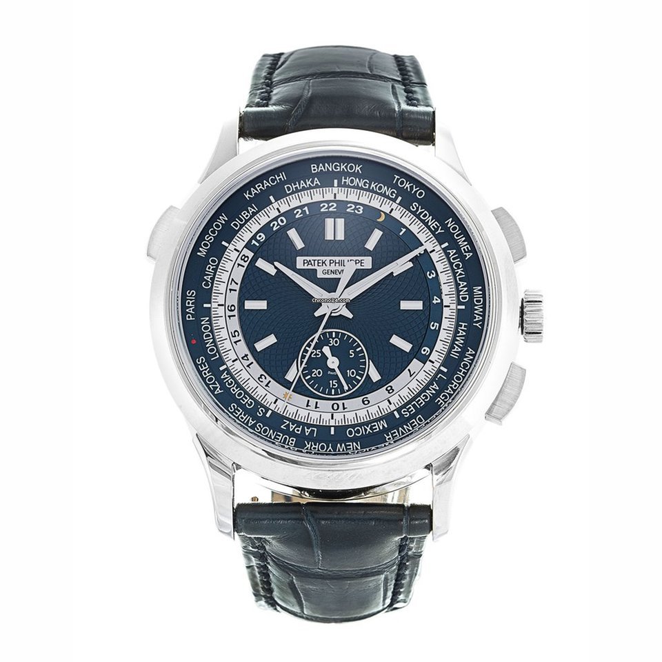 Patek Philippe World Time Chronograph Mens watch Unisex Automatic White gold 5930G-01