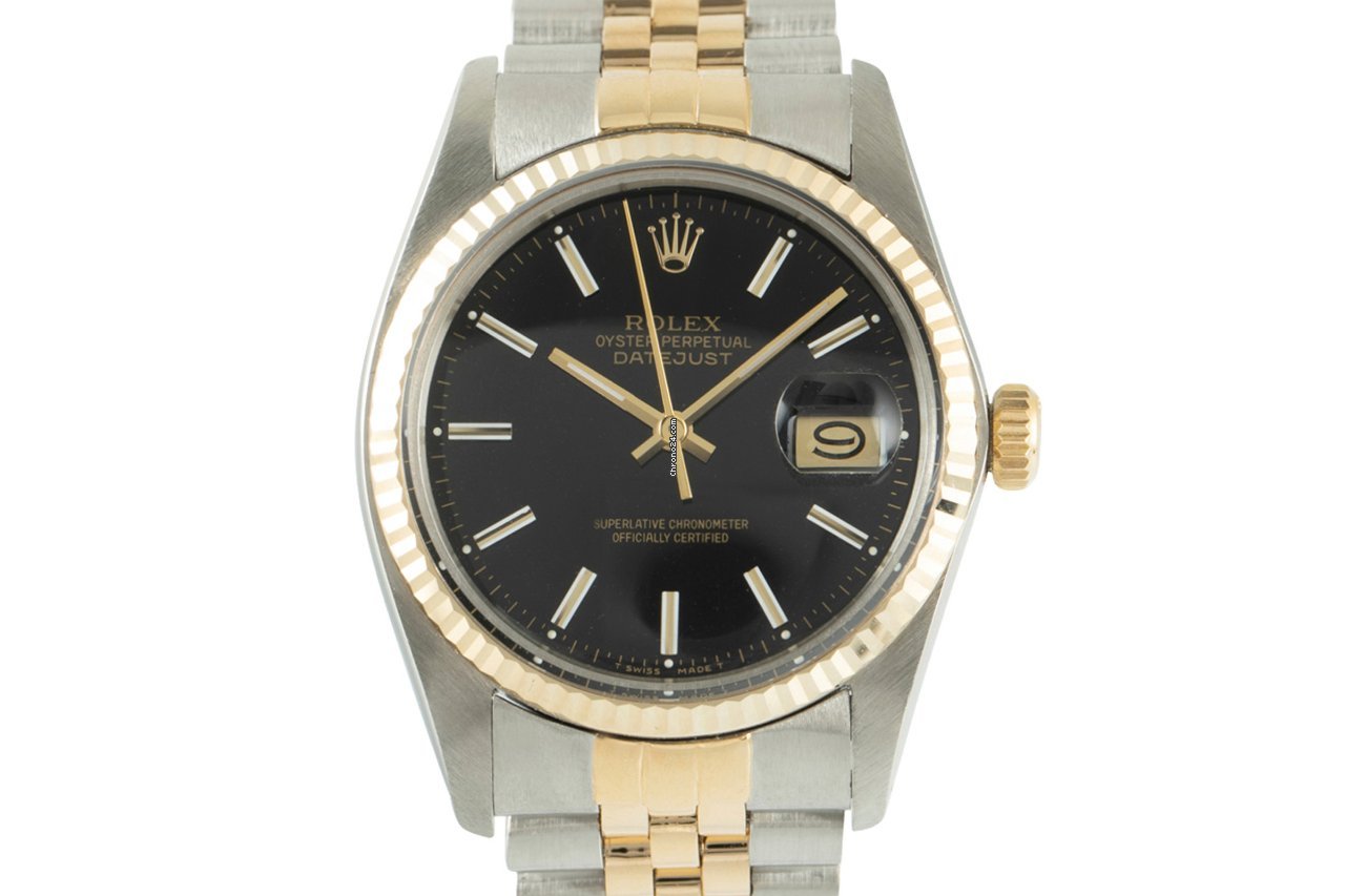 Rolex Datejust 36 Mens watch Unisex Gold Steel Automatic 16013