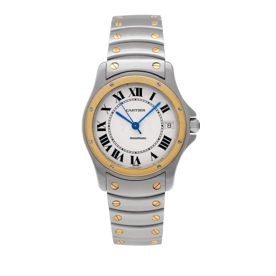 Cartier Santos Mens watch Unisex Automatic Gold Steel 1910