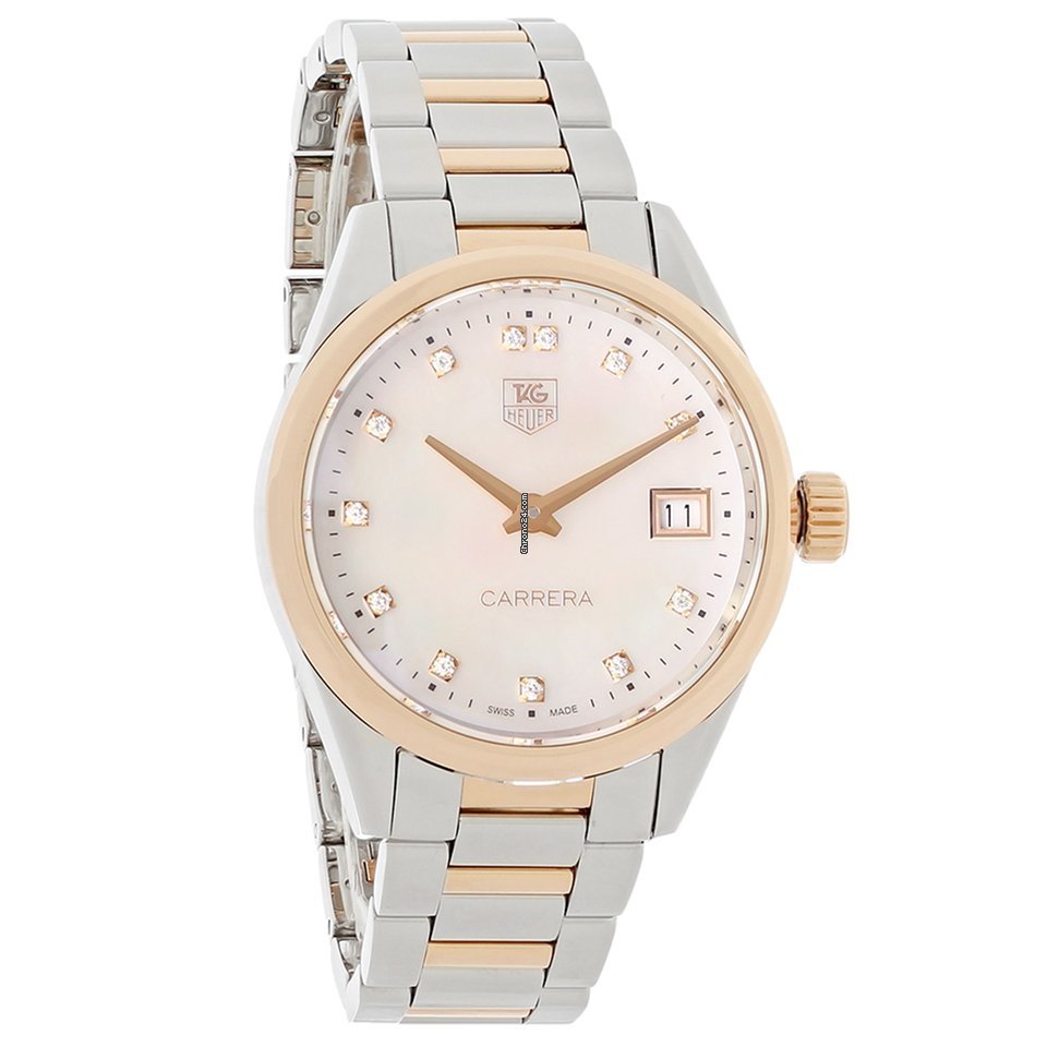 TAG Heuer Carrera Lady Womens watch Quartz Gold Steel WAR1352.BD0774