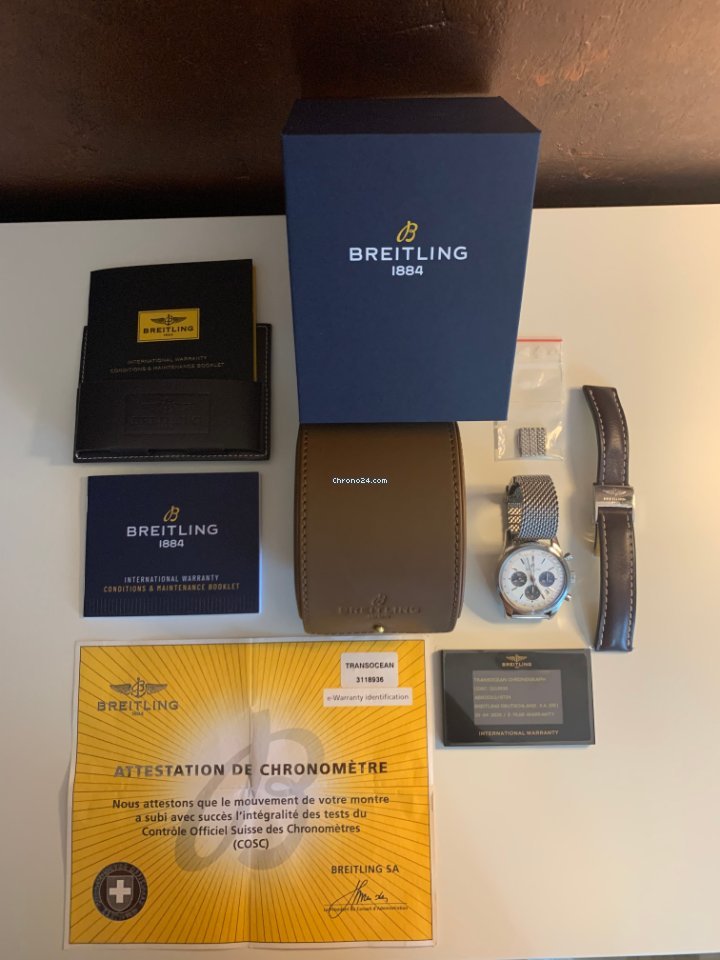 Breitling Transocean Chronograph Mens watch Unisex Automatic Steel AB015212 G724 154A
