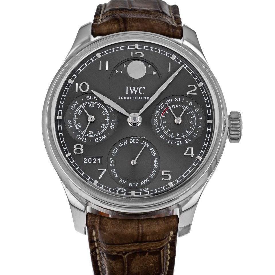 IWC Portuguese Perpetual Calendar Mens watch Unisex Automatic White gold IW503301