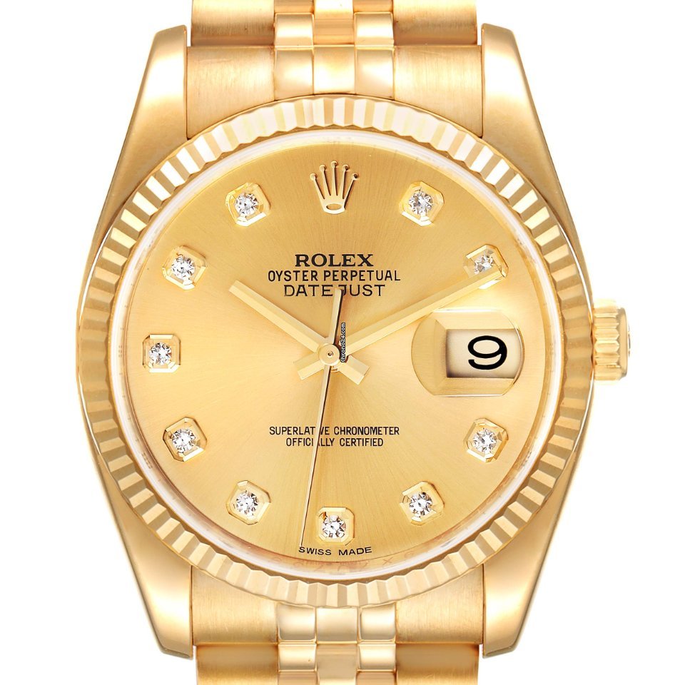 Rolex Datejust 36 Mens watch Unisex Yellow gold Automatic 116238