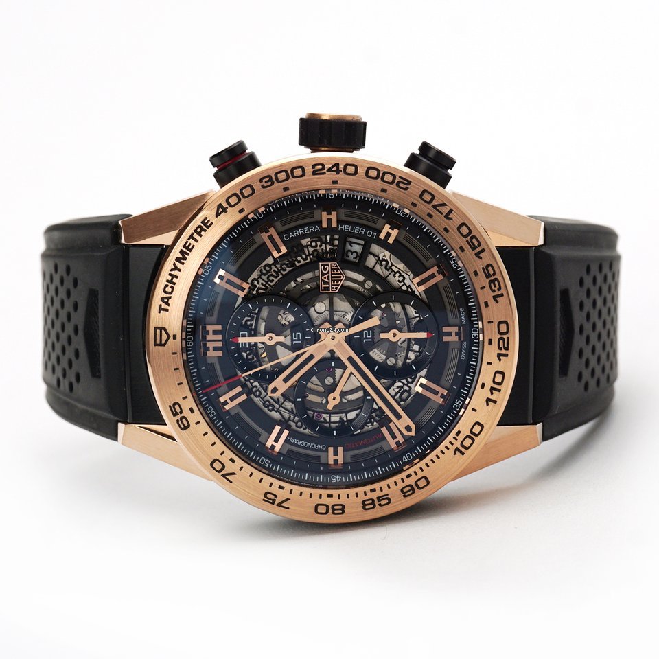 TAG Heuer Carrera Calibre HEUER 01 Mens watch Unisex Automatic Rose gold CAR2A5B.FT6044