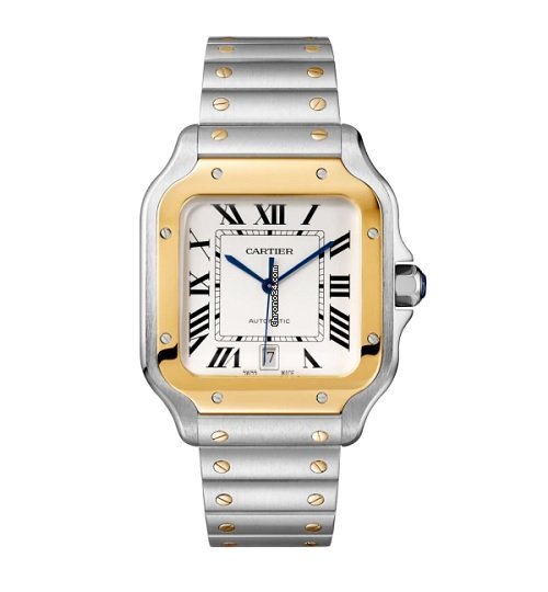 Cartier Santos Mens watch Unisex Automatic Gold Steel W2SA0009