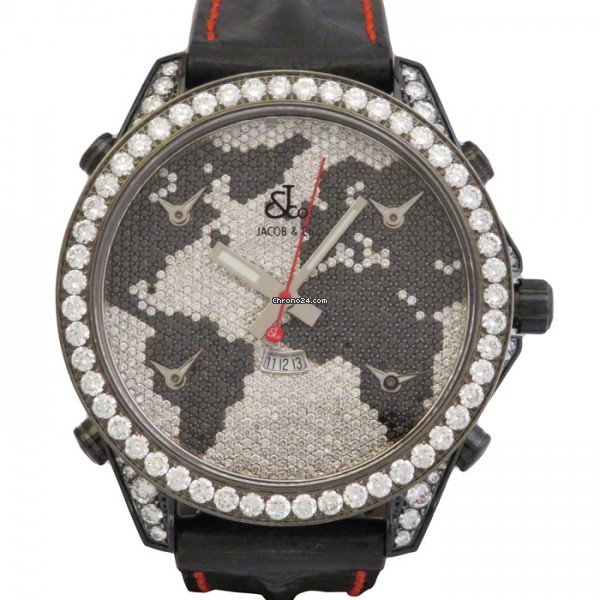 Jacob & Co. Five Time Zone Quartz Steel JC-47BKBDC