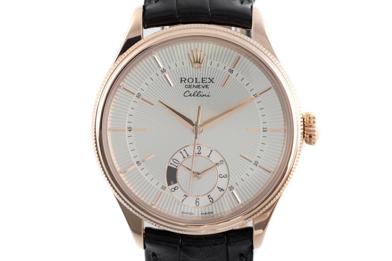 Rolex Cellini Dual Time Mens watch Unisex Red gold Automatic 50525