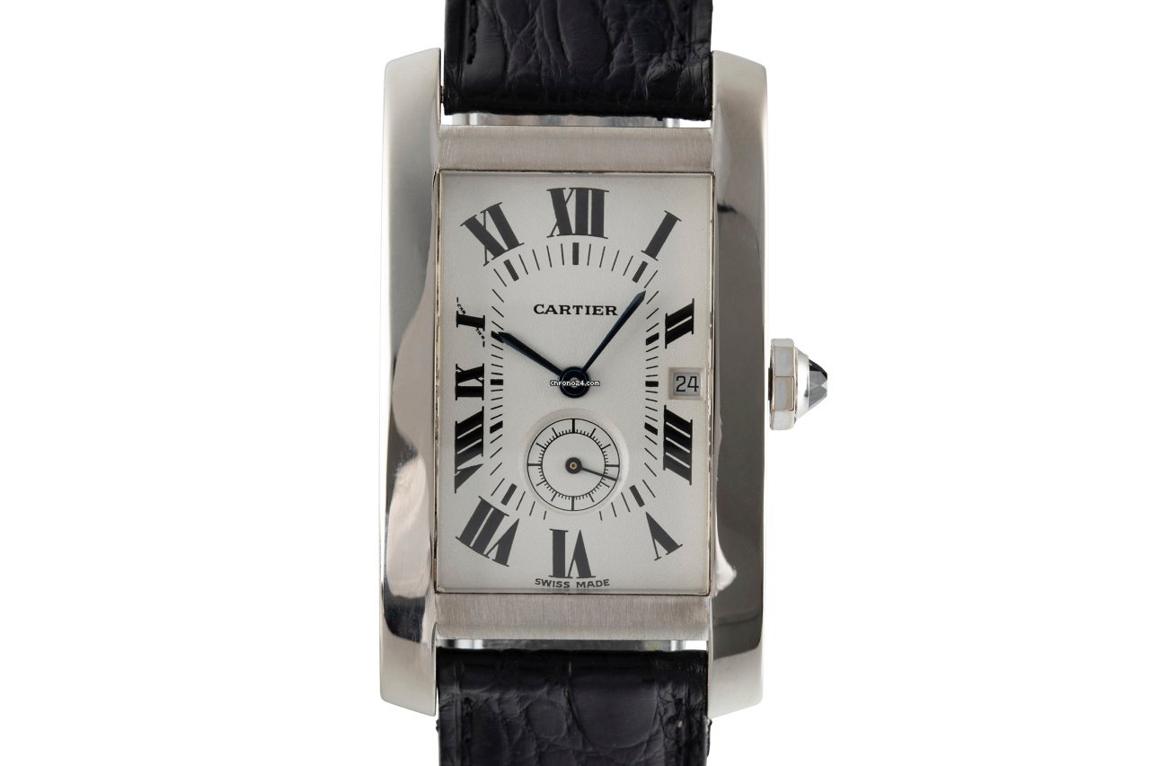 Cartier Tank Americaine Mens watch Unisex Quartz White gold 3012905