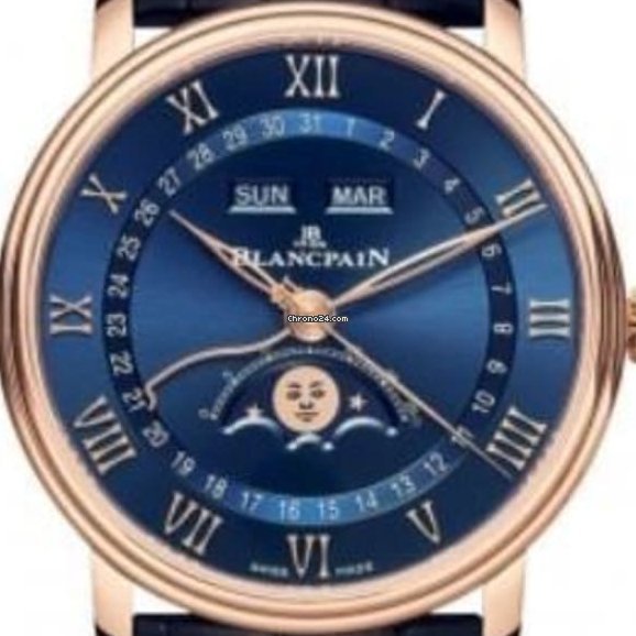 Blancpain Villeret Quantieme Complet Mens watch Unisex Automatic Red gold 6654-3640-55B