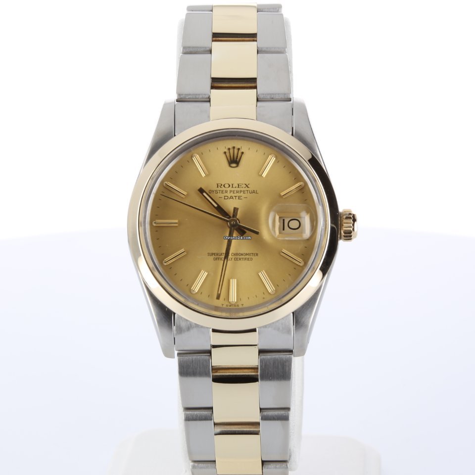 Rolex Oyster Perpetual Date Gold Steel 15003