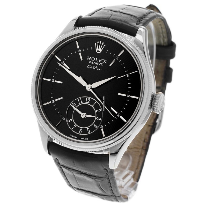 Rolex Cellini Dual Time Mens watch Unisex White gold Automatic 50529