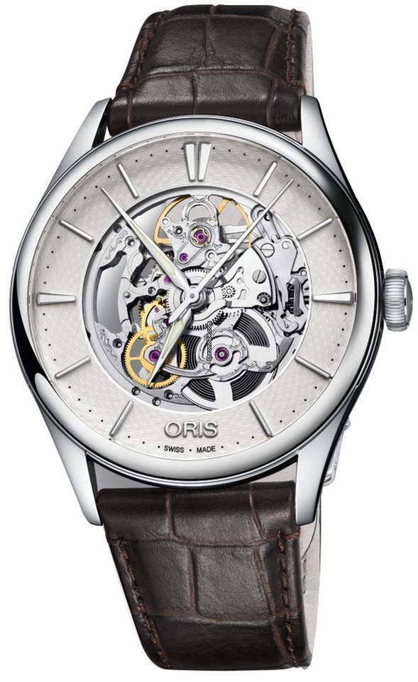 Oris Artelier Skeleton Mens watch Unisex Automatic Steel 01 734 7721 4051-07 5 21 65FC
