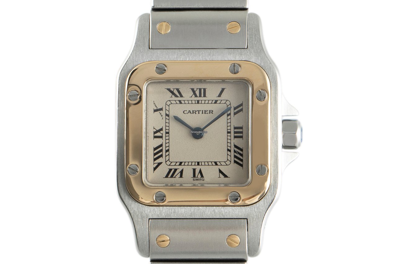 Cartier Santos Womens watch Quartz Gold Steel 166930