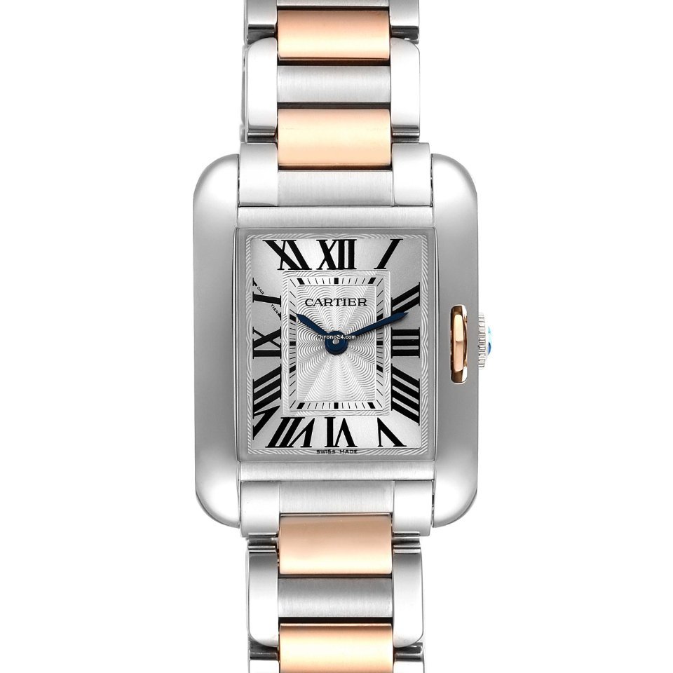 Cartier Tank Anglaise Womens watch Quartz Gold Steel W5310036