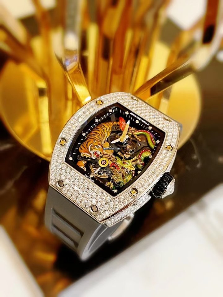Richard Mille Mens watch Unisex Automatic White gold RM 51-01 Tiger and Dragon-Michelle Yeoh