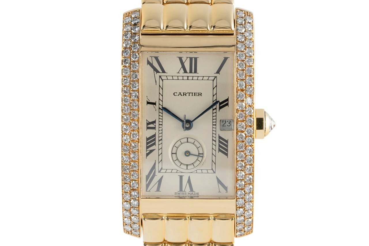 Cartier Tank Americaine Mens watch Unisex Quartz Yellow gold 8119