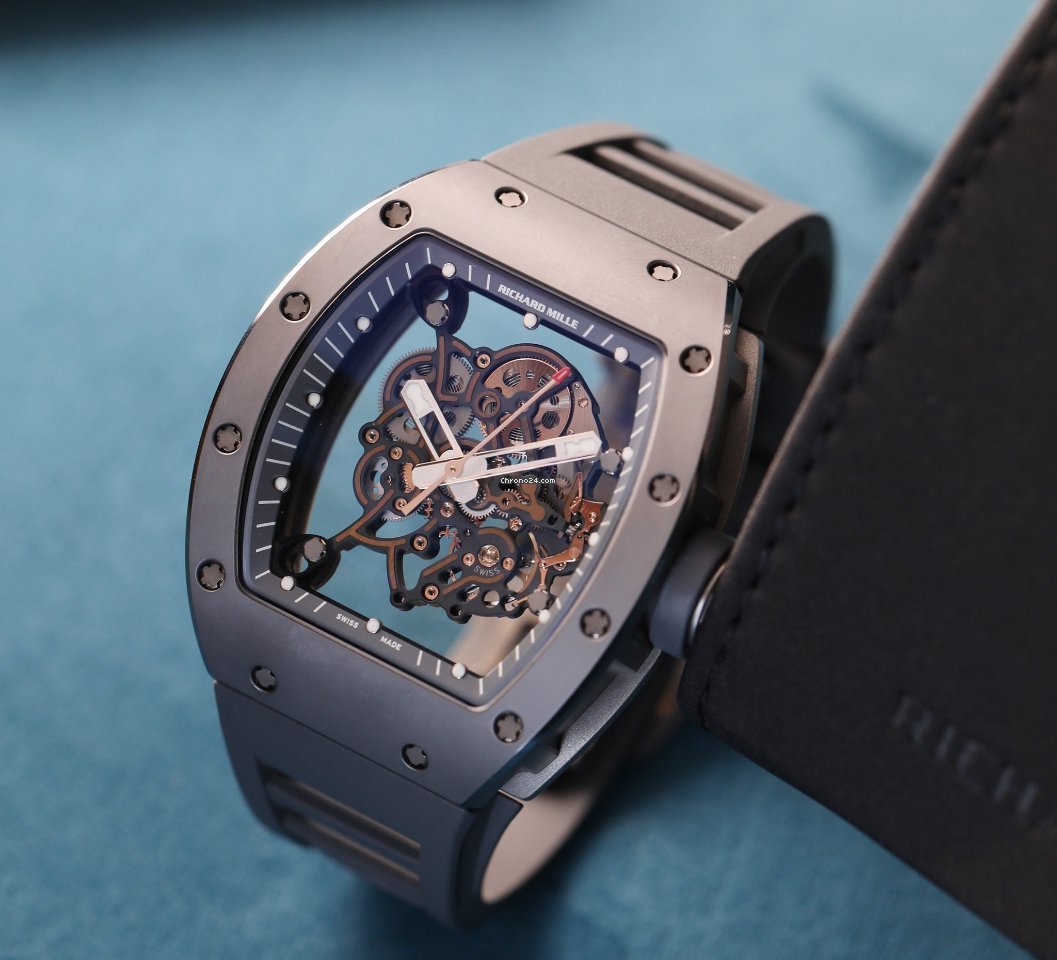 Richard Mille RM 055 Mens watch Unisex Manual winding Ceramic Rm055 GREY