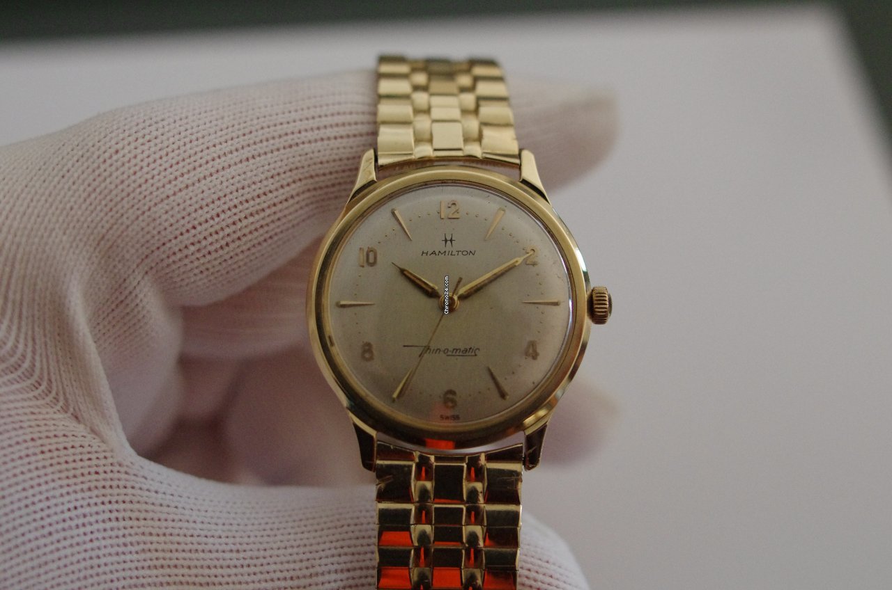 Hamilton Thin-O-Matic Mens watch Unisex Automatic Yellow gold H38435221